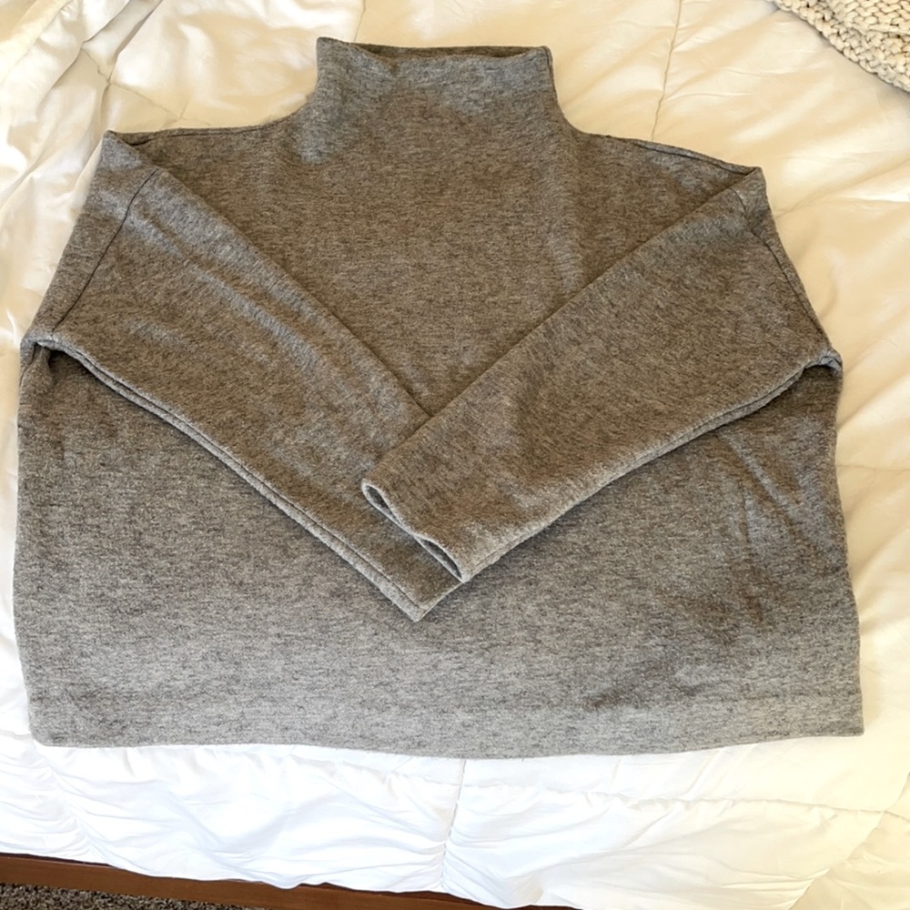 Grey Mock Neck Sweater - L - Frank and Oak